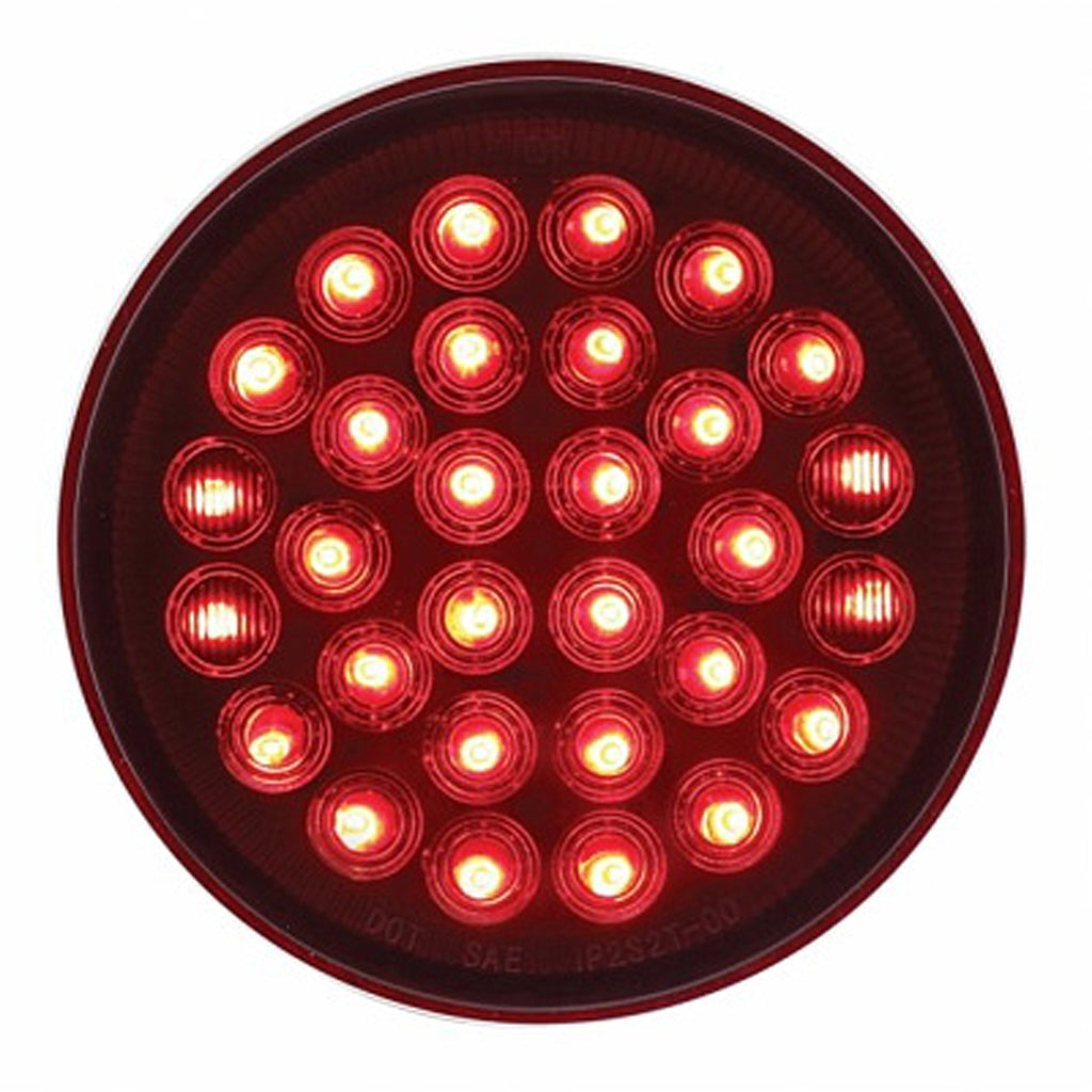 30 LED 4" Round Stop, Turn & Tail Light or Full Light Kit - Red LED (Red Lens)