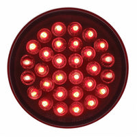 30 LED 4" Round Stop, Turn & Tail Light or Full Light Kit - Red LED (Red Lens)