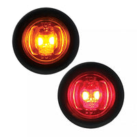 2 LED 3/4" Mini Clearance/Marker Light With Rubber Grommet - Amber or Red LED (Amber or Red Lens)