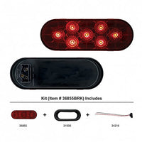 United Pacific - 7 LED Oval Stop, Turn & Tail Light or Full Light Kit - Red LED (Red Lens)