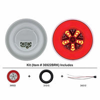 18 LED 4" Round Stop, Turn & Tail GloLight - Red LED (Red Lens) Light or Full Kit