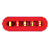 22 LED 6" Oval GloLight w Divider Bar Inner Design (Stop, Turn & Tail) - Red LED (Red Insert) Light Only or Full Light Kit