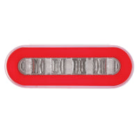 22 LED 6" Oval GloLight w Divider Bar Inner Design (Stop, Turn & Tail) - Red LED (Red Insert) Light Only or Full Light Kit
