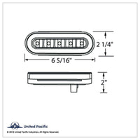 22 LED 6" Oval GloLight w Divider Bar Inner Design (Stop, Turn & Tail) - Red LED (Red Insert) Light Only or Full Light Kit