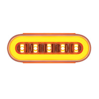 22 LED 6" Oval Clear Lens With Halo Insert GloLight Light - Amber LEDs (Amber Insert) Light Only or Full Light Kit