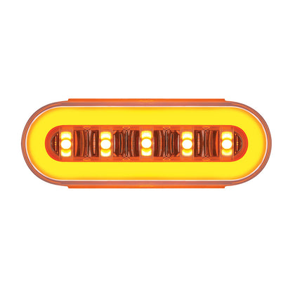 22 LED 6" Oval Clear Lens With Halo Insert GloLight Light - Amber LEDs (Amber Insert) Light Only or Full Light Kit
