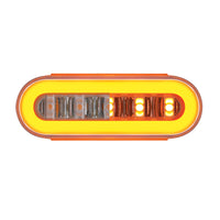 22 LED 6" Oval Clear Lens With Halo Insert GloLight Light - Amber LEDs (Amber Insert) Light Only or Full Light Kit