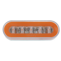 22 LED 6" Oval Clear Lens With Halo Insert GloLight Light - Amber LEDs (Amber Insert) Light Only or Full Light Kit