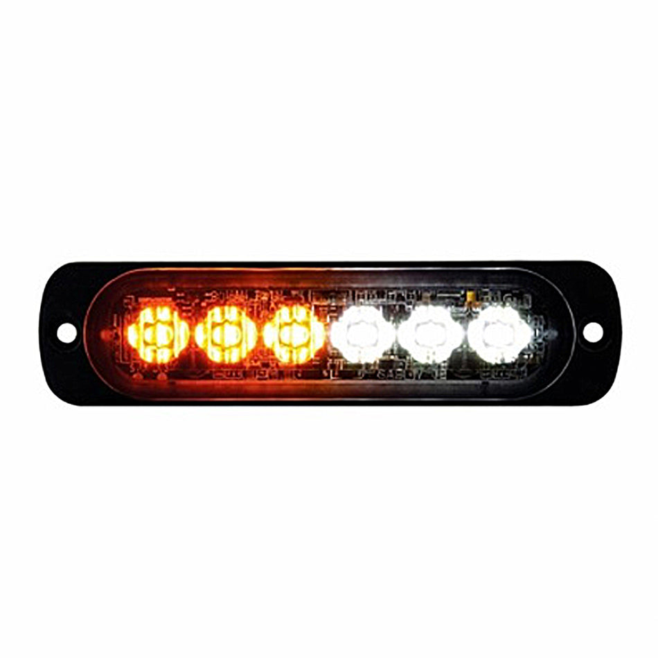 6 High Power LED Super Thin Directional Warning Light - Amber & White LED