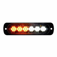 6 High Power LED Super Thin Directional Warning Light - Amber & White LED