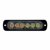 6 High Power LED Super Thin Directional Warning Light - Amber & White LED