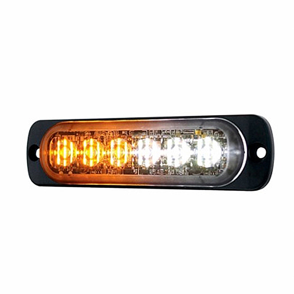6 High Power LED Super Thin Directional Warning Light - Amber & White LED