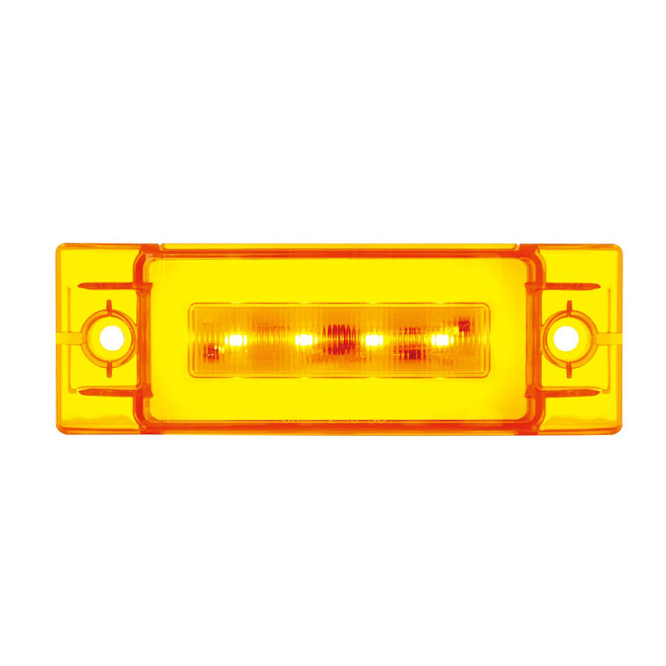 16 LED Rectangular Clearance/Marker GloLight with or without Bezel - Amber or Red LEDs (Amber or Red Lens)