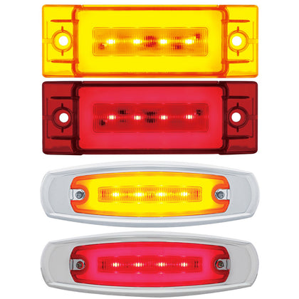 16 LED Rectangular Clearance/Marker GloLight with or without Bezel - Amber or Red LEDs (Amber or Red Lens)