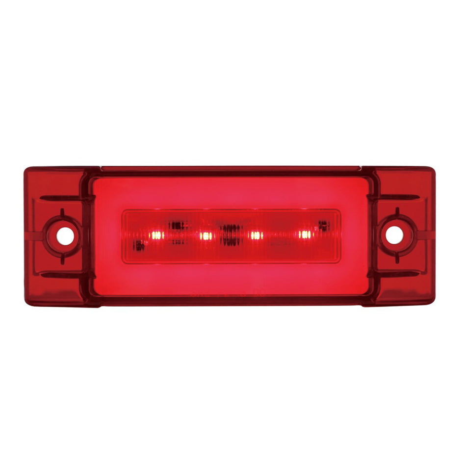 16 LED Rectangular Clearance/Marker GloLight with or without Bezel - Amber or Red LEDs (Amber or Red Lens)