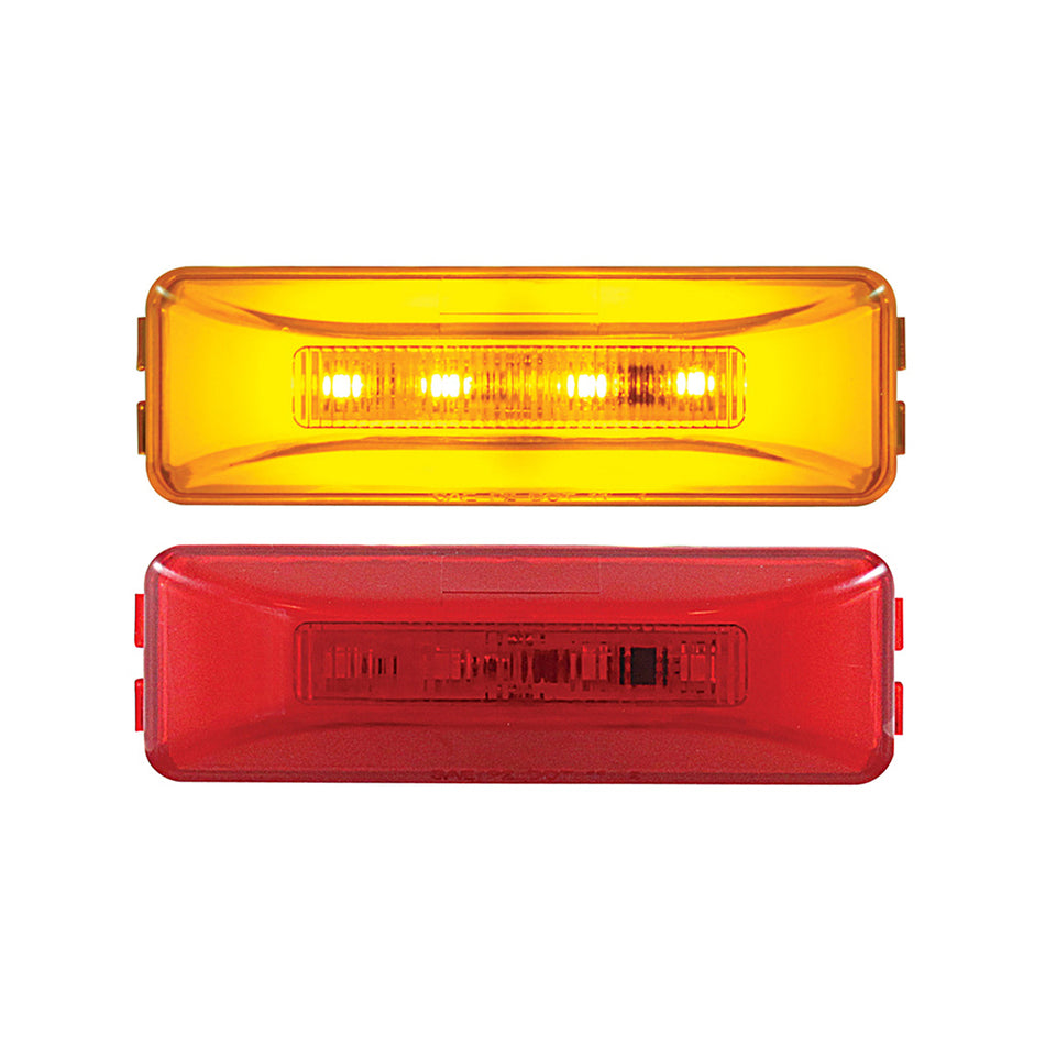 10 LED Rectangular Clearance/Marker GloLight - Amber or Red LEDs (Amber or Red Lens)