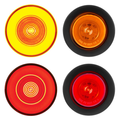9 LED 2-1/2" Round Clearance/Marker GloLight - Amber or Red LED (Amber or Red Lens) Light Only or Full Light Kit