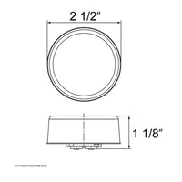 9 LED 2-1/2" Round Clearance/Marker GloLight - Amber or Red LED (Amber or Red Lens) Light Only or Full Light Kit
