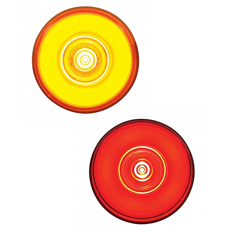 6 LED 2" Round Clearance/Marker GloLight - Amber or Red LEDs (Amber or Red Lens)