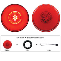 6 LED 2" Round Clearance/Marker GloLight - Amber or Red LEDs (Amber or Red Lens)