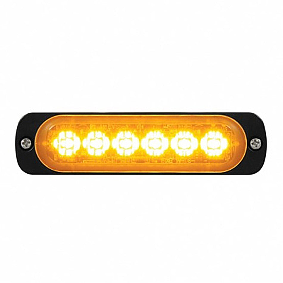 6 High Power LED Super Thin Directional Warning Light - Amber or White LEDs