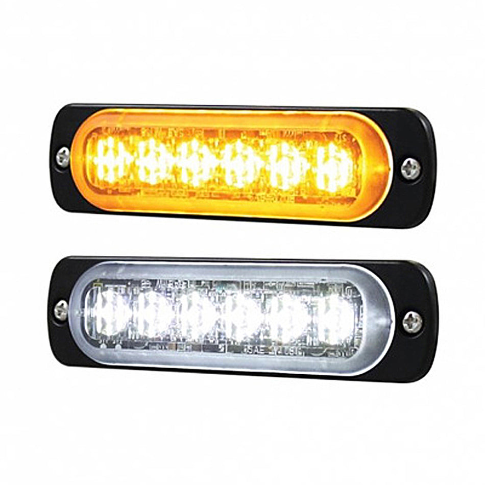 6 High Power LED Super Thin Directional Warning Light - Amber or White LEDs