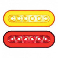 22 LED 6" Oval Turn Signal GloLight Bar Kit - Amber or Red LEDs (Amber or Red Lens)