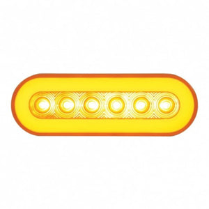 22 LED 6" Oval Turn Signal GloLight Bar Kit - Amber or Red LEDs (Amber or Red Lens)