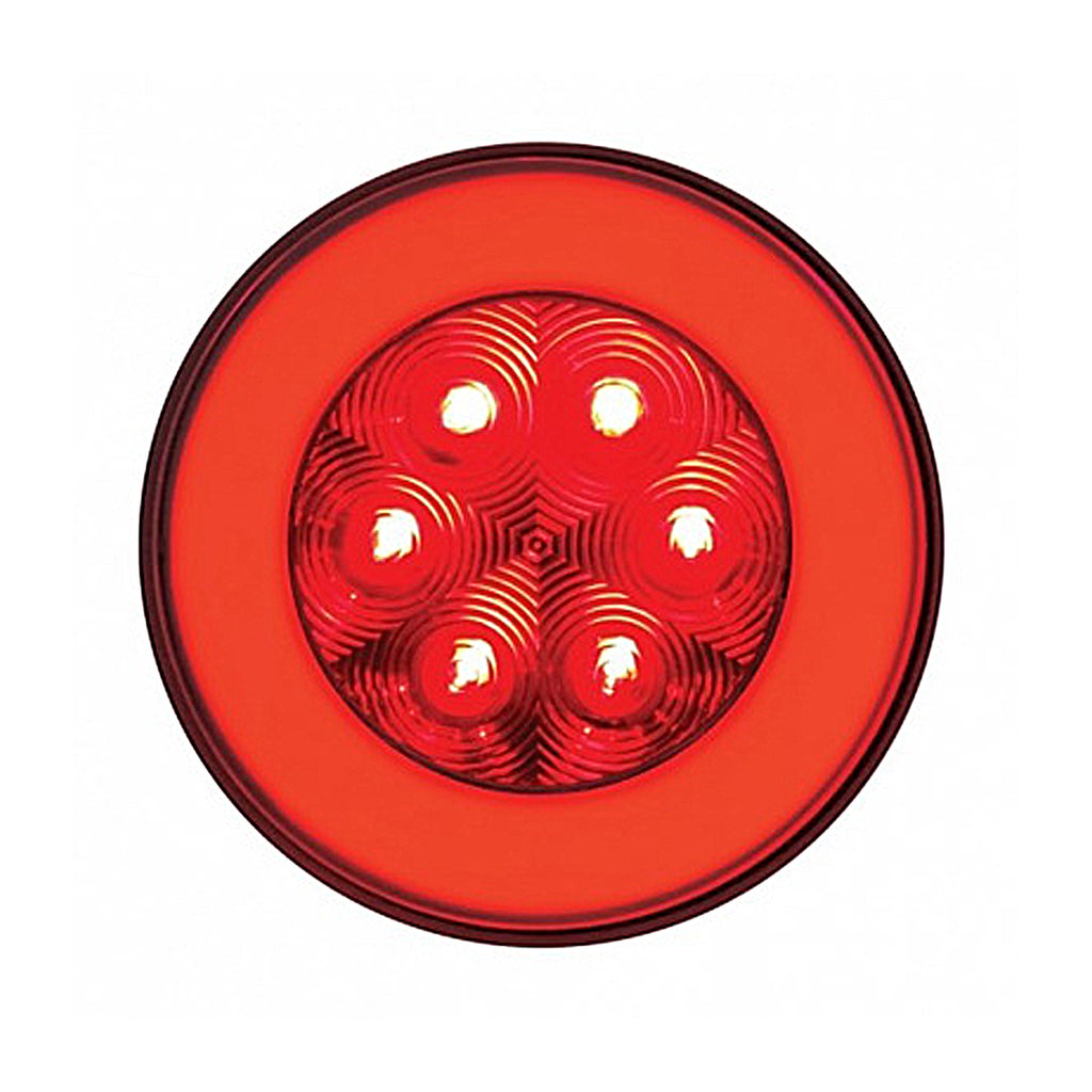 21 LED 4" Round Stop, Turn & Tail GloLight - Amber or Red LEDs (Amber or Red Lens)
