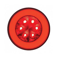 21 LED 4" Round Stop, Turn & Tail GloLight - Amber or Red LEDs (Amber or Red Lens)