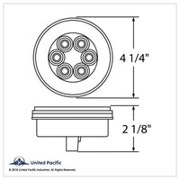 21 LED 4" Round Stop, Turn & Tail GloLight - Amber or Red LEDs (Amber or Red Lens)
