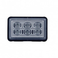 6 High Power LED Rectangular Warning Light With Bracket (Amber, Blue or Red LEDs)