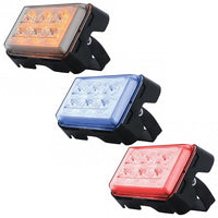 6 High Power LED Rectangular Warning Light With Bracket (Amber, Blue or Red LEDs)