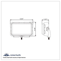 6 High Power LED Rectangular Warning Light With Bracket (Amber, Blue or Red LEDs)
