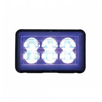 6 High Power LED Rectangular Warning Light With Bracket (Amber, Blue or Red LEDs)