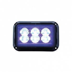 United Pacific - 6 High Power LED Rectangular Warning Light - Blue or Red LEDs