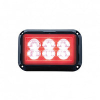 United Pacific - 6 High Power LED Rectangular Warning Light - Blue or Red LEDs