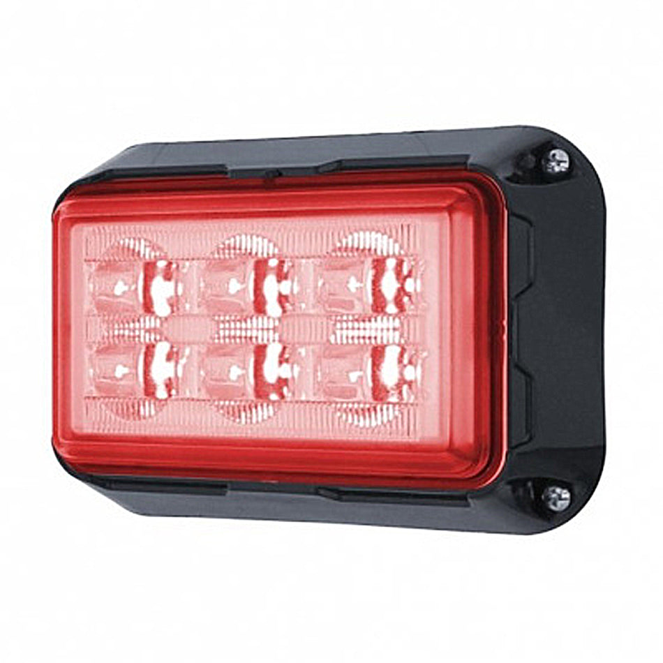 United Pacific - 6 High Power LED Rectangular Warning Light - Blue or Red LEDs