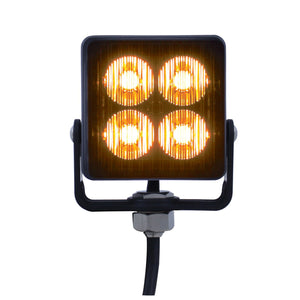 4 High Power LED Square Warning Light Head - Amber or White LED