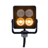 4 High Power LED Square Warning Light Head - Amber or White LED
