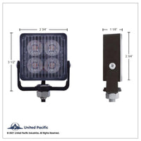 4 High Power LED Square Warning Light Head - Amber or White LED