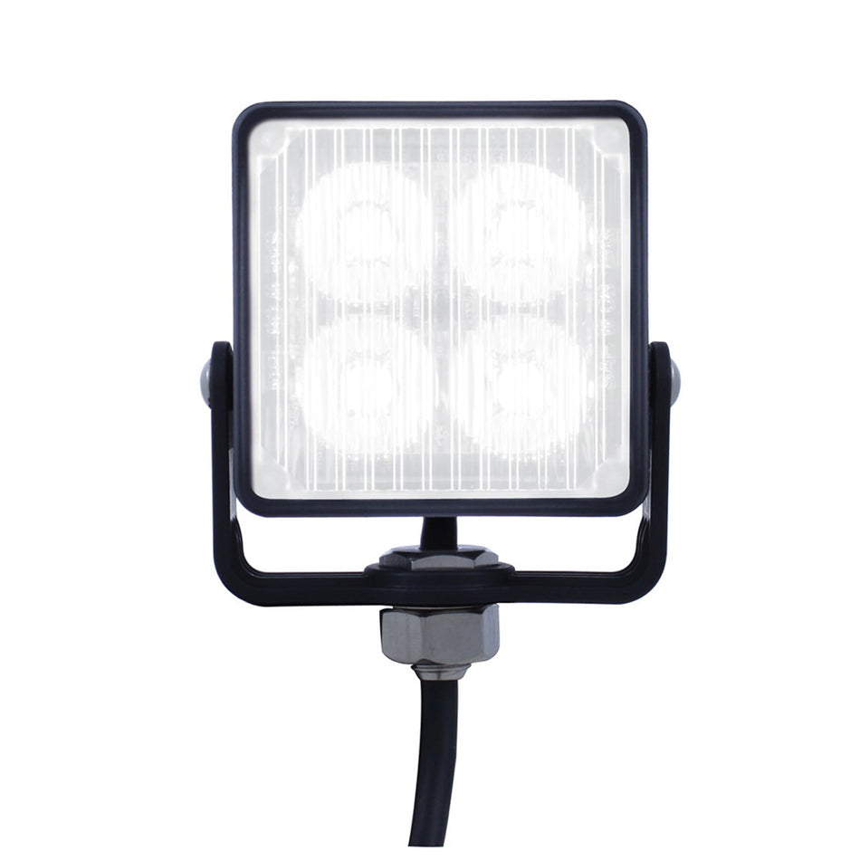 4 High Power LED Square Warning Light Head - Amber or White LED