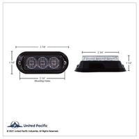 United Pacific - 3 LED Mini Warning Light (Amber or Red LEDs)