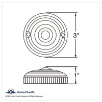 United Pacific - 15 LED 3" Single Face Light Only - Amber or Red LED (Clear Lens)