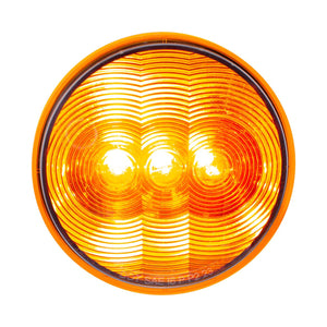 United Pacific - 3 LED 4" Round Turn Signal Light - Amber or Red LEDs (Amber or Red Lens)
