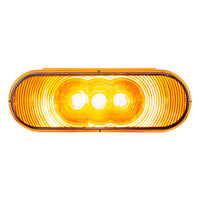 United Pacific - 3 LED 6" Oval Turn Signal Light - Amber or Red LED (Amber or Red Lens)