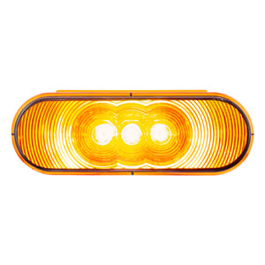 United Pacific - 3 LED 6" Oval Turn Signal Light - Amber or Red LED (Amber or Red Lens)