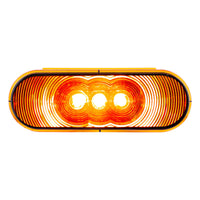 United Pacific - 3 LED 6" Oval Turn Signal Light - Amber or Red LED (Amber or Red Lens)
