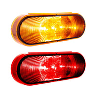United Pacific - 3 LED 6" Oval Turn Signal Light - Amber or Red LED (Amber or Red Lens)