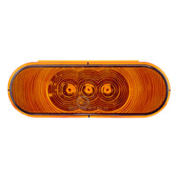 United Pacific - 3 LED 6" Oval Turn Signal Light - Amber or Red LED (Amber or Red Lens)